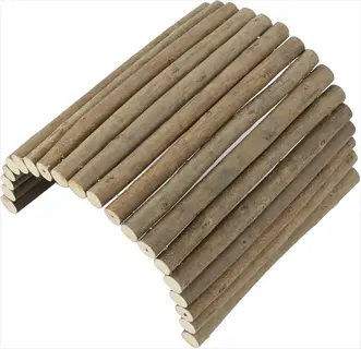 hamster bendy bridge: curved wooden tunnel made of natural twigs, designed for small pets to climb and explore