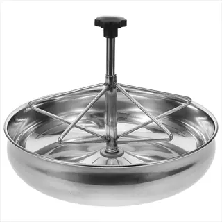 metal hamster food dish: stainless steel bowl with central mounting post and wire support for cage attachment - stainless steel bowls context