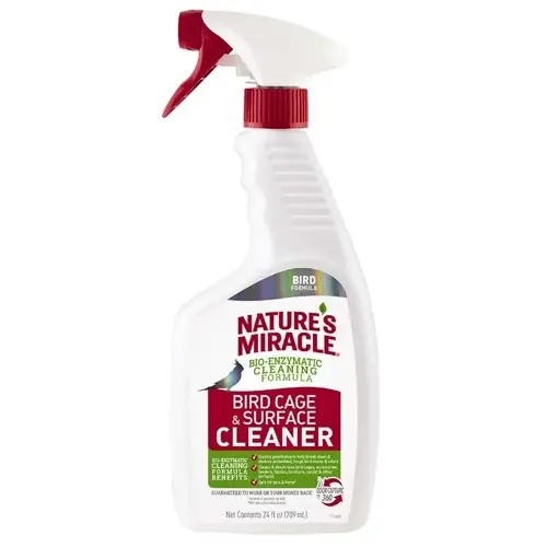 nature's miracle bird cage & surface cleaner spray bottle (24 fl oz). specialized bird cage cleaning supplies with trigger sprayer