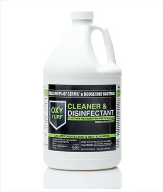 oxy turf one-step dog odor neutralizer disinfectant & odor eliminator gallon jug with fresh grass scent