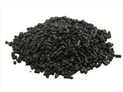 pile of cylindrical aquarium activated carbon pellets for chemical filtration in fish tanks