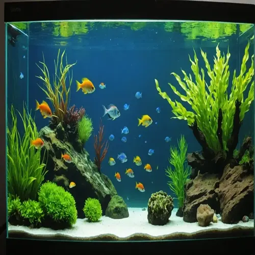 vibrant planted aquarium with diverse fish and natural decor demonstrating algae control through live plants and balanced ecosystem